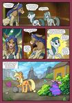  ... 2016 4_fingers anthro applejack_(mlp) blonde_hair blue_hair bovine braided_hair breasts bushwoolies butt cattle cleavage clothed clothing cloudy_quartz_(mlp) comic cowboy_hat cutie_mark dialogue equine eyebrows eyelashes freckles friendship_is_magic fur green_eyes grey_fur hair hat hi_res hooves horn horse jewelry mammal mane marble_pie_(mlp) minotaur my_little_pony necklace pencils_(artist) pony 