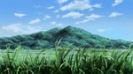  cloud cloudy_sky commentary day grass highres hirota_(masasiv3) landscape mountain no_humans outdoors river scenery sky valley wallpaper 