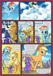  anthro applejack_(mlp) blonde_hair blue_fur bushwoolies butt cloud comic cutie_mark dialogue dock earth_pony english_text equine female freckles friendship_is_magic fur green_eyes group hair hat hi_res horse mammal multicolored_hair my_little_pony orange_fur pegasus pencils_(artist) pony rainbow_dash_(mlp) rainbow_hair rear_view text wings yellow_eyes 