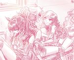  bench blake_belladonna commentary_request detached_sleeves locker locker_room multicolored_hair multiple_girls neo_(rwby) rwby rwby_fanartnest shorts sleeping sportswear tied_hair volleyball volleyball_uniform yang_xiao_long yuri 