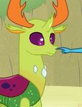  2017 antlers blush boop changeling disembodied_hand feral friendship_is_magic horn male my_little_pony outside purple_eyes solo sutekh94 thorax_(mlp) 