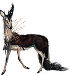  2016 alpha_channel ambiguous_gender black_fur black_nose cervine equine feral fur hooves hybrid mammal simple_background tatchit transparent_background white_eyes zebra 