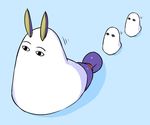  &lt;o&gt;_&lt;o&gt; animal_ears blanket blue_background chibi commentary_request cosplay fate/grand_order fate_(series) from_above full_body jackal_ears long_hair low-tied_long_hair medjed medjed_(cosplay) motion_lines nitocris_(fate/grand_order) nitocris_(swimsuit_assassin)_(fate) ponytail purple_hair ryou@ryou simple_background under_covers very_long_hair 