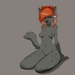  anthro breah_wren dreadlocks ear_piercing female hair hyena mammal nipple_piercing nipples nude piercing red_hair regigi9 spots 