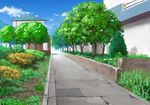  building bush cloud commentary_request day grass highres hirota_(masasiv3) house no_humans outdoors road scenery sky tree 