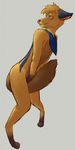  2017 anthro bandanna blue_fur brown_fur canine dipstick_ears dipstick_tail fur gloves_(marking) hi_res holding_crotch jasper male mammal markings melancollie mostly_nude multicolored_fur multicolored_tail omorashi paws pidgeon_toed simple_background socks_(markings) solo standing tail_between_legs tan_fur teeth wolf 