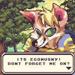  22mg_(artist) backpack canine clothed clothing detailed_background dog egohusky english_text husky invalid_color mammal nintendo satori_(artist) text video_games 