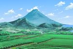  cloud commentary_request day farm field highres hill hirota_(masasiv3) mountain no_humans outdoors scenery sky valley 