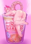  animal_humanoid big_breasts breasts butt demon feet feline feline_humanoid female food hair horn humanoid invalid_tag leopard leopard_humanoid magnta mammal micro noodles on_food pink_hair pink_theme presenting presenting_hindquarters ramen slightly_chubby spots tongue warm_colors 