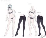  1girl artist_name ass barefoot bra breasts character_sheet female full_body kagami_hirotaka koutetsu_no_majo_anneroze large_breasts lilith-soft looking_at_viewer mitico_fleuretty official_art panties pantyhose solo underwear 