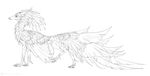  ambiguous_gender feathers feral hybrid sketch solo standing tatchit 