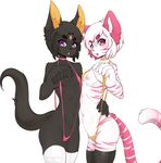  2017 anpu anthro blushstroke breasts canine duo feline female fur hair mammal nao navel nipples 