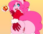  2018 2d_animation animated anus butt christmas clothing dock equine female friendship_is_magic gift hair holidays looking_at_viewer looking_back mammal my_little_pony open_mouth pinkie_pie_(mlp) presenting pussy rear_view solo tolsticot 
