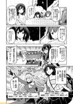  ahoge atago_(kantai_collection) beret black_gloves breasts cleavage comic commentary glasses gloves greyscale hat hiryuu_(kantai_collection) ikazuchi_(kantai_collection) inazuma_(kantai_collection) kantai_collection large_breasts long_hair mizumoto_tadashi monochrome multiple_girls non-human_admiral_(kantai_collection) ooyodo_(kantai_collection) short_hair shouhou_(kantai_collection) side_ponytail souryuu_(kantai_collection) takao_(kantai_collection) translation_request twintails 