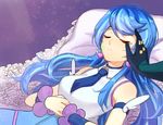  blue_angel blue_hair crying long_hair magical_girl pillow sleeping tatoo yu-gi-oh! yuu-gi-ou_vrains zaizen_aoi 