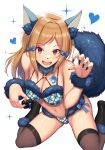  animal_ears bikini cleavage mazeru_(oekaki1210) momose_rio swimsuits tail tattoo the_idolm@ster the_idolm@ster_million_live! the_idolm@ster_million_live!_theater_days 