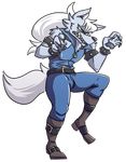  canine clothed clothing doopcity fur grey_fur hair hi_res male mammal pretty_cure white_hair wolfrun 