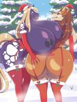 2023 3:4 absurd_res alt anthro areola armwear big_breasts big_butt biped black_sclera blizzard_entertainment blonde_hair blue_eyes bluepanda1 breasts brown_hair butt canid christmas christmas_clothing christmas_elbow_gloves christmas_headwear christmas_thigh_highs clothing collar duo elbow_gloves equid equine female garter_straps gloves hair handwear hat headgear headwear hi_res holidays horse huge_breasts huge_butt hyper hyper_breasts legwear looking_back magna_(feuerfrei) mammal nipples outside purple_areola purple_nipples red_armwear red_clothing red_elbow_gloves red_garter_belt red_gloves red_handwear red_legwear red_thigh_highs santa_hat snow spiked_collar spikes thigh_highs warcraft were werecanid worgen