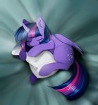  2017 cutie_mark equine feathered_wings feathers female feral friendship_is_magic hair horn mammal multicolored_hair my_little_pony pillow skyeypony sleeping solo twilight_sparkle_(mlp) winged_unicorn wings 