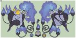 3_tails big_hands chandelure clothed clothing dryadex female fire flaming_hair flaming_tail footwear generation_5_pokemon hi_res high_heels humanoid legwear markings model_sheet multi_tail multiple_poses nintendo pokemon pokemon_(species) pose pseudo_hair rear_view skimpy solo stockings tail