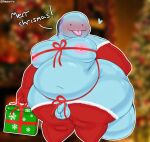 &lt;3 2023 anthro armwear axoarts balls bedroom_eyes big_butt black_eyes blue_body blue_tail blush blush_lines buddy_(axoarts) butt christmas christmas_gift christmas_tree clothing digital_media_(artwork) elbow_gloves english_text engrish generation_2_pokemon genitals gift gloves half-closed_eyes handwear happy hi_res holding_gift holding_object holidays huge_butt inside legwear male moobs multicolored_armwear multicolored_clothing multicolored_elbow_gloves multicolored_gloves multicolored_handwear multicolored_legwear multicolored_thigh_highs narrowed_eyes navel nintendo nipples obese obese_anthro obese_male overweight overweight_anthro overweight_male penis pink_nipples plant pokemon pokemon_(species) quagsire red_armwear red_clothing red_elbow_gloves red_gloves red_handwear red_legwear red_thigh_highs seductive small_balls small_penis solo tail text thick_thighs thigh_highs three-quarter_view tongue tongue_out tree two_tone_armwear two_tone_clothing two_tone_elbow_gloves two_tone_gloves two_tone_handwear two_tone_legwear two_tone_thigh_highs white_armwear white_clothing white_elbow_gloves white_gloves white_handwear white_legwear white_thigh_highs wrapped_up