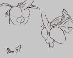 anus balls bedroom_eyes big_butt blackma_paradox butt dragon dreamworks feral genitals how_to_train_your_dragon male membrane_(anatomy) membranous_wings narrowed_eyes night_fury penis puckered_anus puffy_anus scalie seductive sketch solo western_dragon wings