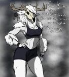 american_mythology anthro antlers bone cikastenowin digital_media_(artwork) female fur hair horn indigenous_north_american_mythology mythology north_american_mythology rasconza skull solo text wendigo