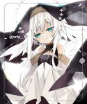  1girl artist_name bare_shoulders blue_eyes closed_mouth detached_sleeves feathered_wings hair_wings itsuki_02 long_hair long_sleeves looking_at_viewer original solo twitter_username white_hair white_wings wings 