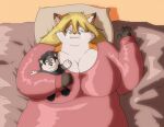 2015 anthro bed belly big_breasts blonde_hair bodily_fluids breasts canid canine canis clothing crying digital_media_(artwork) doll duo female fox fur furniture hair huge_breasts lying male mammal michelle_(xxsparcoxx) multicolored_body multicolored_fur obese obese_anthro obese_female on_back overweight overweight_anthro overweight_female pillow tears topwear two_tone_body two_tone_fur wildert_(xxsparcoxx) wolf xxsparcoxx