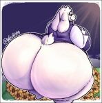 2024 absurd_res anthro big_butt biped bottomless bovid butt caprine clothed clothing female goat hi_res huge_butt huge_thighs hyper hyper_butt hyper_hips hyper_thighs mammal rear_view simple_background smile solo thefluffyrey69 thick_thighs topwear toriel undertale_(series) wide_hips