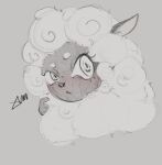 ambiguous_gender anthro blush blush_lines bovid caprine female fluffy fur headshot_portrait hi_res mammal mewzul portrait sheep solo wool_(fur)