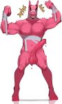 absurd_res animate_inanimate anthro balls bandage bandaged_arm bandaged_body bandaged_neck bodily_fluids camelid dripping epic_games flexing flexing_bicep flexing_both_biceps flexing_muscles fortnite fur genital_fluids genitals hi_res humanoid_genitalia humanoid_penis living_pinata llama lt._john_llama male mammal muscular_legs nipples open_mouth pecs penis pinata pink_body pink_fur precum precum_drip royer27_xd solo tongue tufted_fur unusual_bodily_fluids unusual_genital_fluids unusual_precum wraps