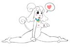  &lt;3 &lt;3_eyes 2015 anthro arm_support beauty_mark begging begging_pose biped blush breasts canine chest_tuft digital_drawing_(artwork) digital_media_(artwork) dog eyelashes female fist front_view full-length_portrait fur hair half-closed_eyes hindpaw humanoid_hands inverted_nipples looking_pleasured looking_up mammal medium_breasts naked_collar nipples panting paws pictographics pink_nipples pink_poodle_(scribs03) ponytail poodle portrait pseudo_clothing raised_arm restricted_palette scribs03 simple_background sitting small_waist solo speech_bubble splits spot_color spread_legs spreading tail_tuft tuft white_background 