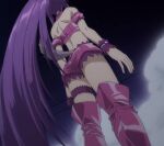  1girl animal_ears boots bow bridal_garter detached_sleeves fujiwara_zakuro knee_boots long_hair magical_girl mew_zakuro midriff non-web_source official_style pink_ribbon puffy_detached_sleeves puffy_sleeves purple_bow purple_footwear purple_hair ribbon solo source_request tail tokyo_mew_mew tokyo_mew_mew_new very_long_hair wolf_ears wolf_girl wolf_tail 