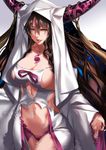  :d bangs bare_shoulders black_hair breasts cleavage collarbone commentary_request cowboy_shot detached_sleeves facial_mark fate/extra fate/extra_ccc fate/grand_order fate_(series) forehead_mark highres horn_ornament horns karlwolf large_breasts long_hair long_sleeves looking_at_viewer mature naughty_face navel open_mouth panties parted_lips purple_panties revealing_clothes seductive_smile sesshouin_kiara sideboob smile solo stomach underwear veil very_long_hair wavy_hair wide_sleeves yellow_eyes 