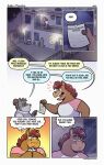 2023 anthro biped blush brown_body clothing comic detailed_background dialogue dot_eyes english_text equid equine eyewear glasses guayodraws hi_res horse male mammal night outside poncho_(julio_&amp;_poncho) procyonid raccoon shirt text topwear