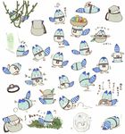  bag bowl entangled food frozen grass hat hat_feather helmet hologram ice in_bag in_container in_hat japari_bun jumping kemono_friends kyouno leaf lucky_beast_(kemono_friends) mirai_(kemono_friends) multiple_views no_humans object_on_head pith_helmet plant source_request steering_wheel striped_tail tail translated trembling upside-down vines weeding 
