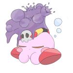  closed_eyes closed_mouth copy_ability highres kirby kirby:_planet_robobot kirby_(series) no_humans poison_kirby poisonkabitaya sitting sleeping solo twitter_username white_background 