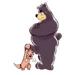  2017 anthro bear cum duo erection male male/male mammal mustelid otter penis riversausage simple_background size_difference slightly_chubby white_background 