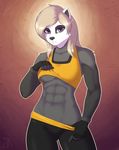  abs anthro athletic badger female looking_at_viewer mammal mustelid solo souladdicted 