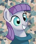  2017 abstract_background docwario earth_pony equine female feral friendship_is_magic green_eyes grin hair horse mammal maud_pie_(mlp) my_little_pony pony portrait purple_hair smile solo 