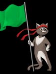 2022 ambiguous_gender andromeda_(operating_system) anthro bandanna black_background domestic_cat felid feline felis flag hi_res kerchief looking_at_viewer mammal mascot microsoft operating_system proprietary_software red_bandanna red_kerchief simple_background solo standing unknown_artist