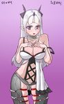  bad_id bad_pixiv_id breasts closers dungbae highres large_breasts levia_(closers) long_hair looking_at_viewer pointy_ears purple_eyes white_hair 