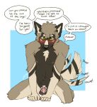 absurd_res anthro barley_(sambles) begging begging_pose begging_to_cum blush blush_lines bodily_fluids brown_body brown_fur brown_hair canid canine chastity_cage chastity_cage_only chastity_device chastity_device_only curled_hair dialogue dominant dominant_pov dripping eye_contact first_person_view fur genital_fluids green_eyes hair hi_res kneeling kneeling_on_ground kneeling_position leaking_precum looking_at_another looking_at_viewer male mammal markings onomatopoeia orgasm_control orgasm_denial pose precum precum_drip sambles solo sound_effects speech_bubble submissive submissive_anthro submissive_male tail tail_markings tail_motion tailwag text thumping