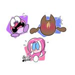 blush bodily_fluids breasts embarrassed featureless_breasts female forest_draw group hi_res kirby_(series) looking_down machine magolor male marx_(kirby) nintendo non-sexual nude robot surprise susie_(kirby) sweat trio