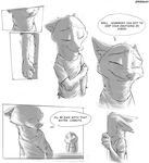  2017 anthro canine clothed clothing comic dialogue disney duo english_text female fox greyscale judy_hopps lagomorph male mammal monochrome nick_wilde rabbit simple_background sprinkah text white_background zootopia 