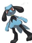  :o highres looking_down open_mouth pokemon pokemon_(creature) red_eyes riolu simple_background solo standing surprised wadasada white_background 