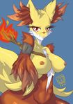  2015 anthro bearbox_doodletimes breasts canine delphox female fur inner_ear_fluff mammal nintendo nipples nude pok&eacute;mon pok&eacute;morph solo video_games 