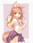  amber_loli_(character) anthro bd_collie bikini blush canine chest_tuft clothed clothing dog fangs female flat_chested kemono loincloth loli looking_at_viewer mammal open_mouth red_eyes simple_background smile solo standing swimsuit tuft young 