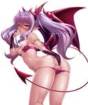  00s 1girl ass back bare_legs bare_shoulders bat_wings bikini breasts bridal_gauntlets cloud demon_girl fangs female fingering huge_ass kagami_hirotaka legs lilim_(taimanin_asagi_battle_arena) lilith-soft long_hair looking_at_viewer looking_back masturbation naughty_face night nipples partially_visible_vulva pussy_juice saliva shiny shiny_skin sky small_breasts solo succubus sweat swimsuit tail taimanin_(series) taimanin_asagi taimanin_asagi_battle_arena thong twintails underwear wings 